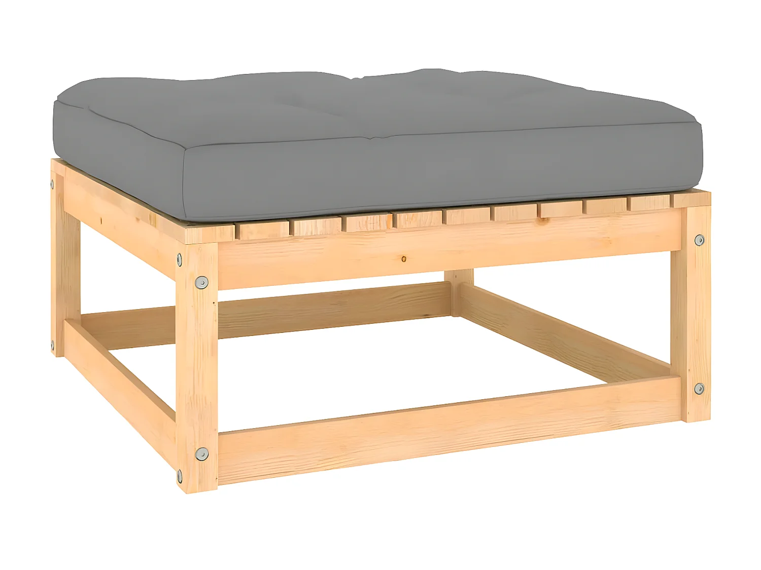 Repose-pied de jardin avec coussin Pin massif LQF23092