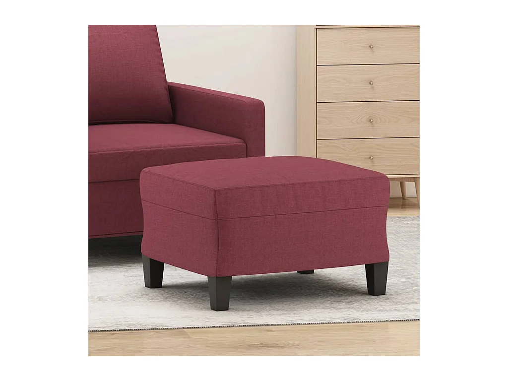 Repose-pied Rouge bordeaux 60x50x41 cm Tissu LQF57112