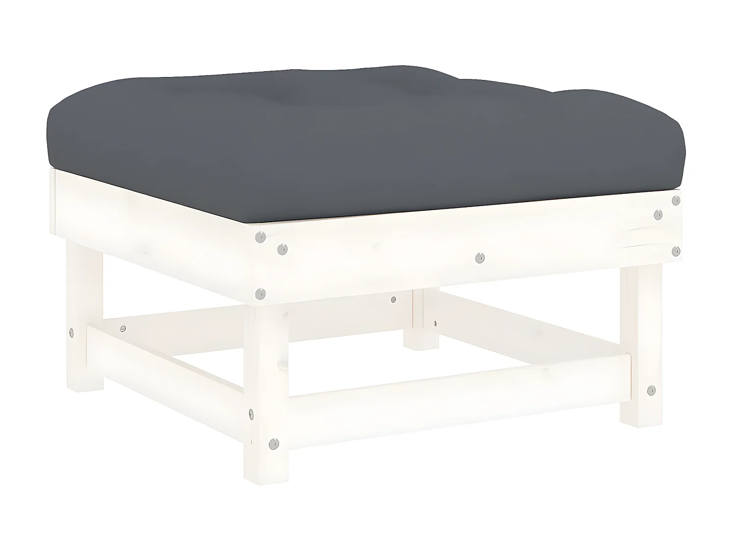 Apoio de pés p/ jardim c/ almofadão pinho maciço branco PT244240