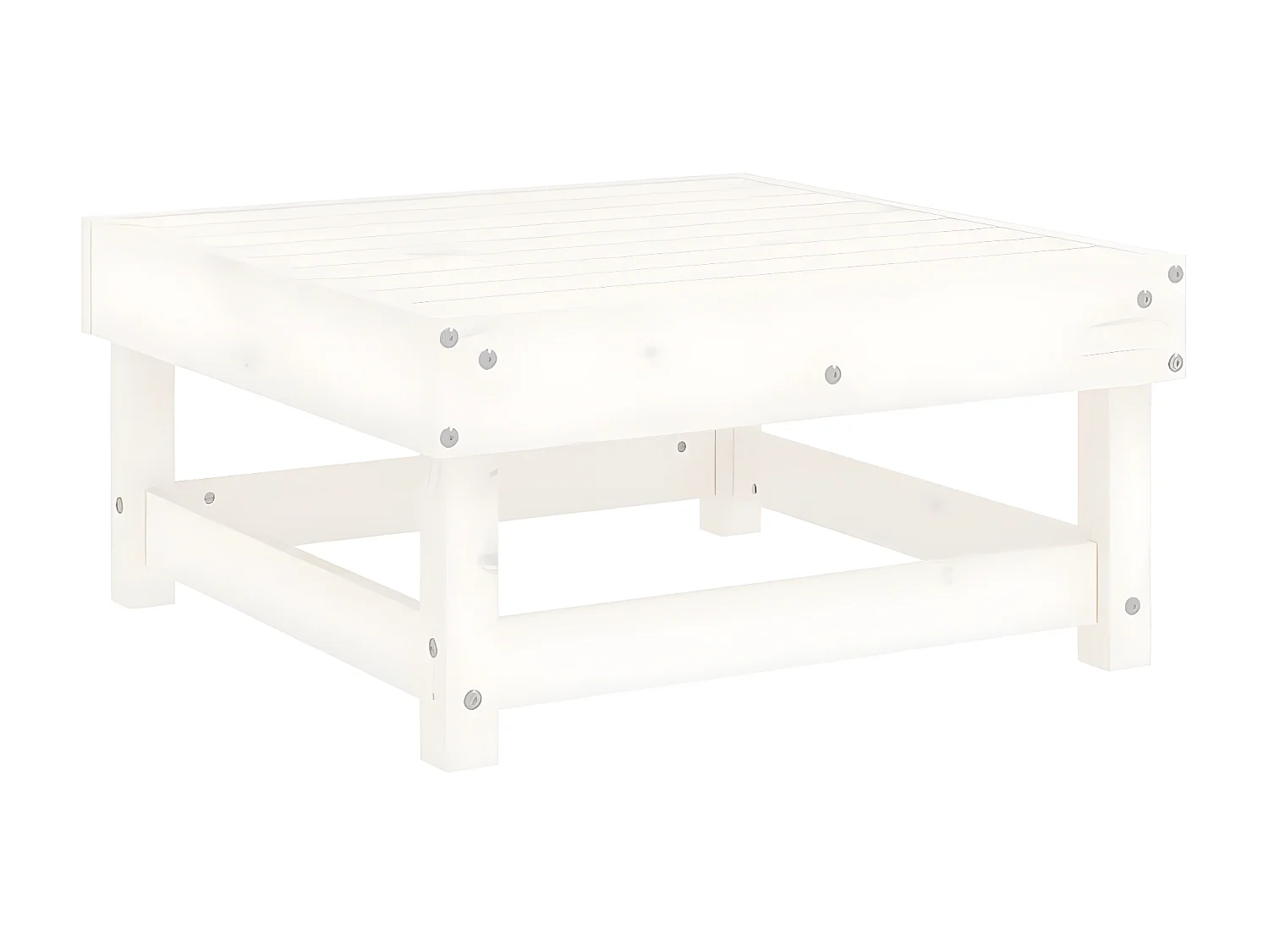 Apoio de pés p/ jardim c/ almofadão pinho maciço branco PT244240