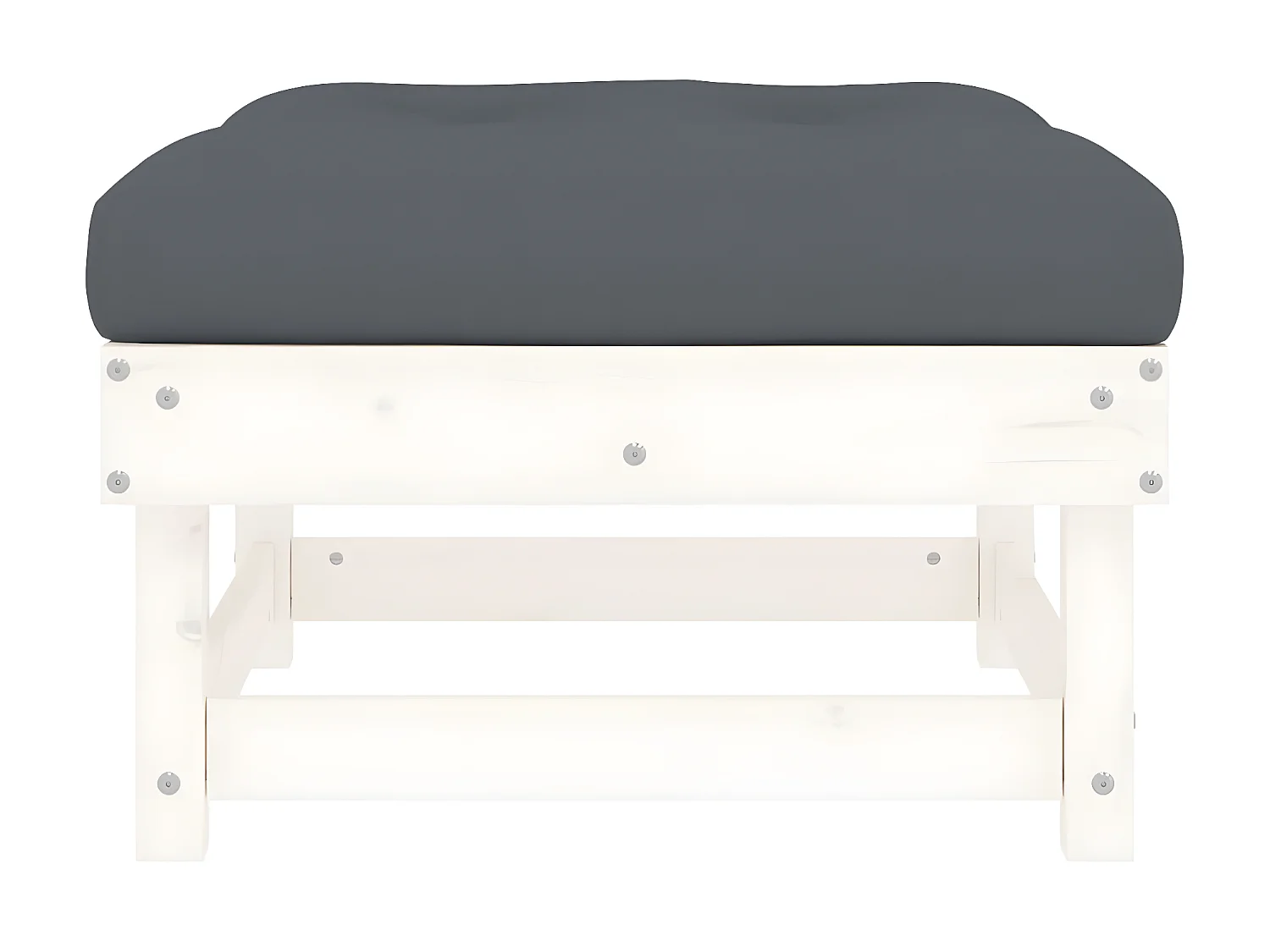 Tuinvoetenbank met kussen massief grenenhout wit NL735690