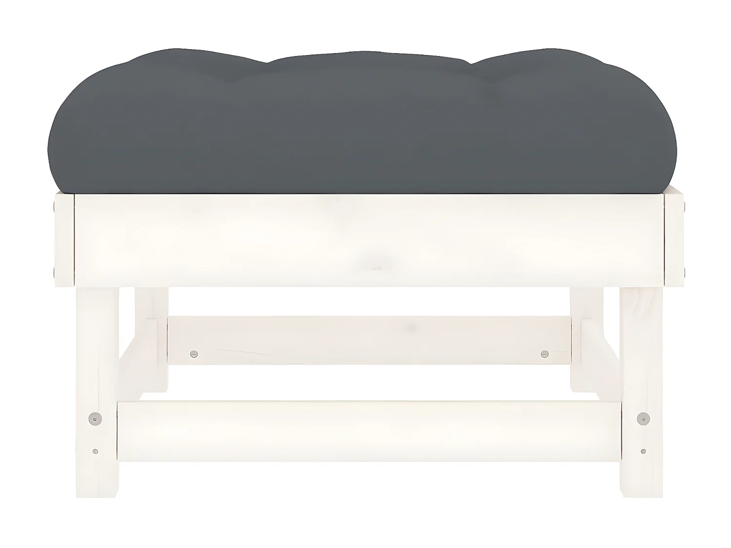 Tuinvoetenbank met kussen massief grenenhout wit NL735690