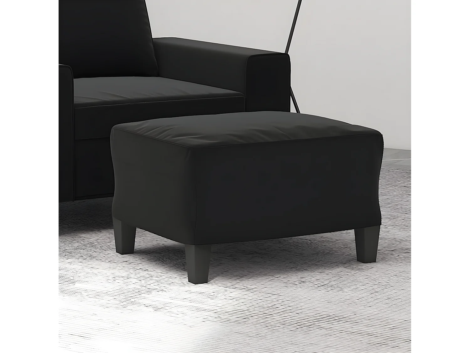 Repose-pied Noir 60x50x41 cm Tissu microfibre LQF25035