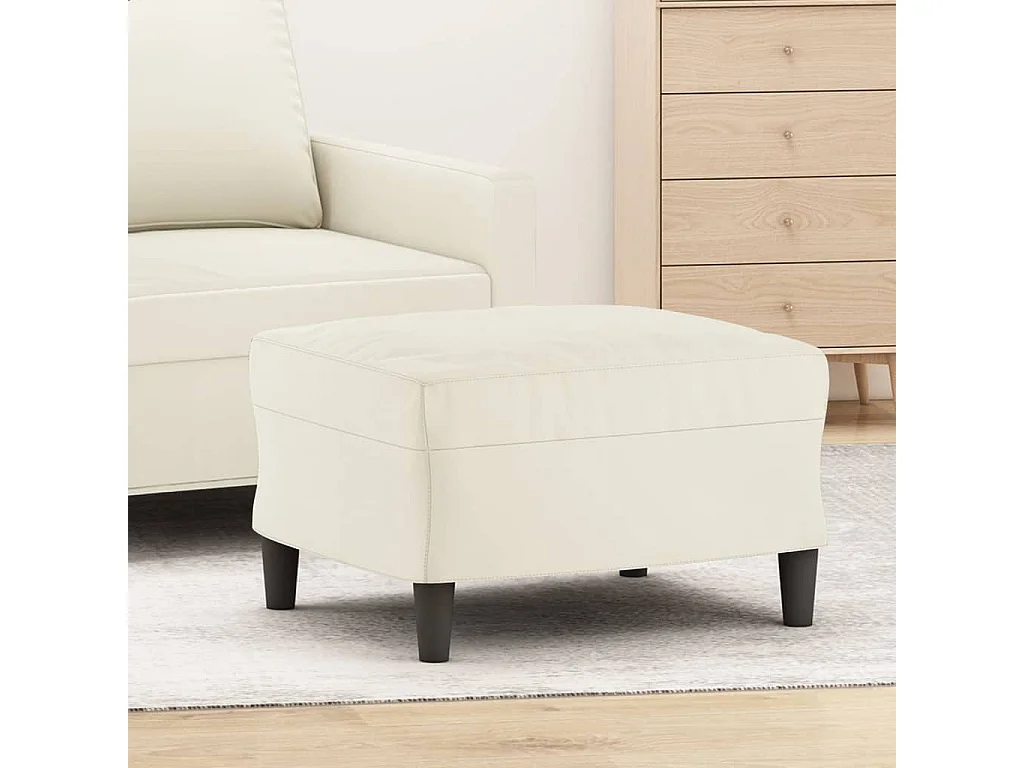 Repose-pied Crème 60x50x41 cm Velours LQF89024