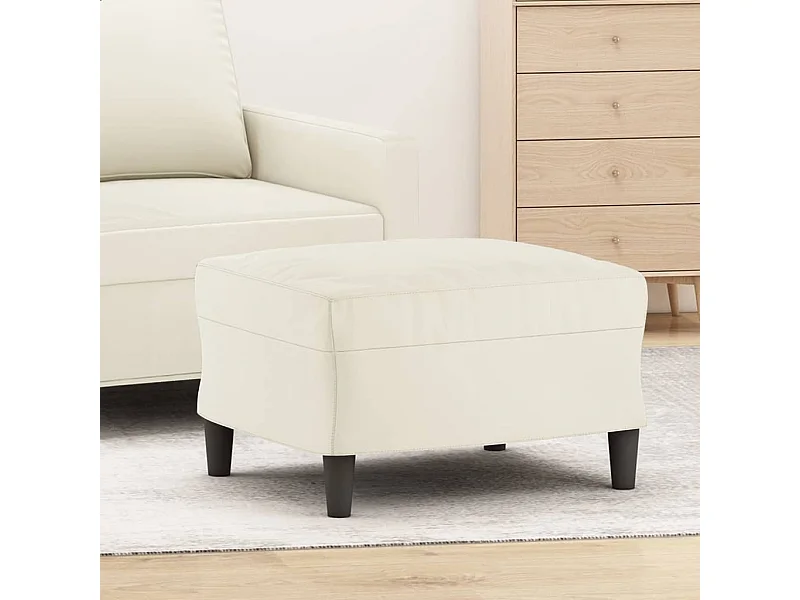 Voetenbank 60x50x41 cm fluweel crèmekleurig NL497164