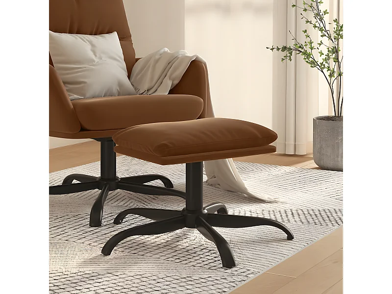 Repose-pied Marron 60x60x36 cm Tissu microfibre LQF96096