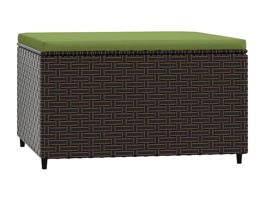 Canapé de jardin avec coussin marron résine tressée LQF56881