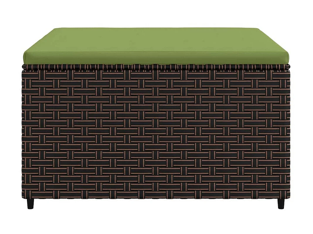 Canapé de jardin avec coussin marron résine tressée LQF56881