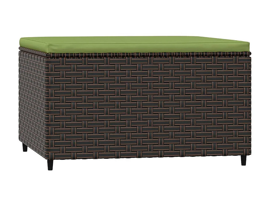 Canapé de jardin avec coussin marron résine tressée LQF56881