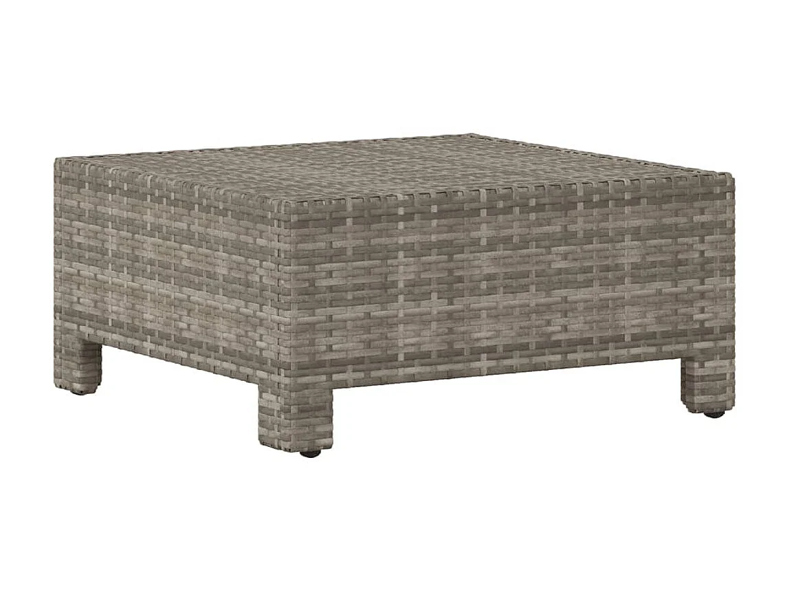 Voetensteun met kussen poly rattan grijs NL672045