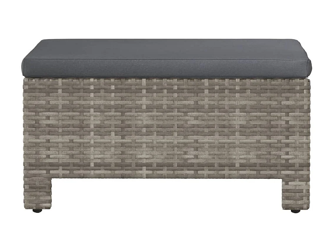 Voetensteun met kussen poly rattan grijs NL672045