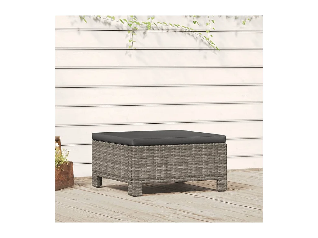 Canapé de jardin avec coussin Gris Résine tressée LQF69563