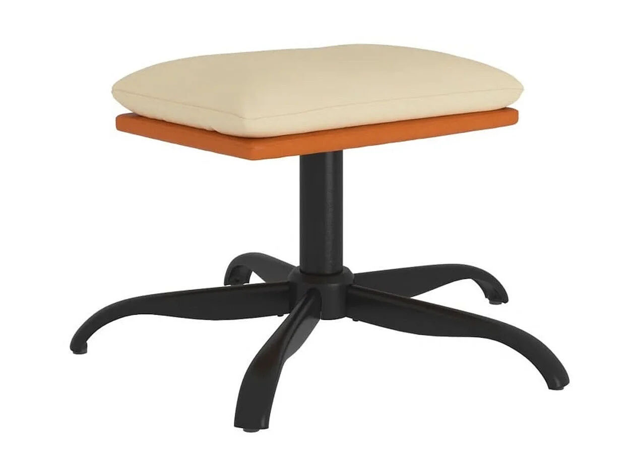 Repose-pied Crème 60x60x36 cm Tissu et similicuir LQF83658