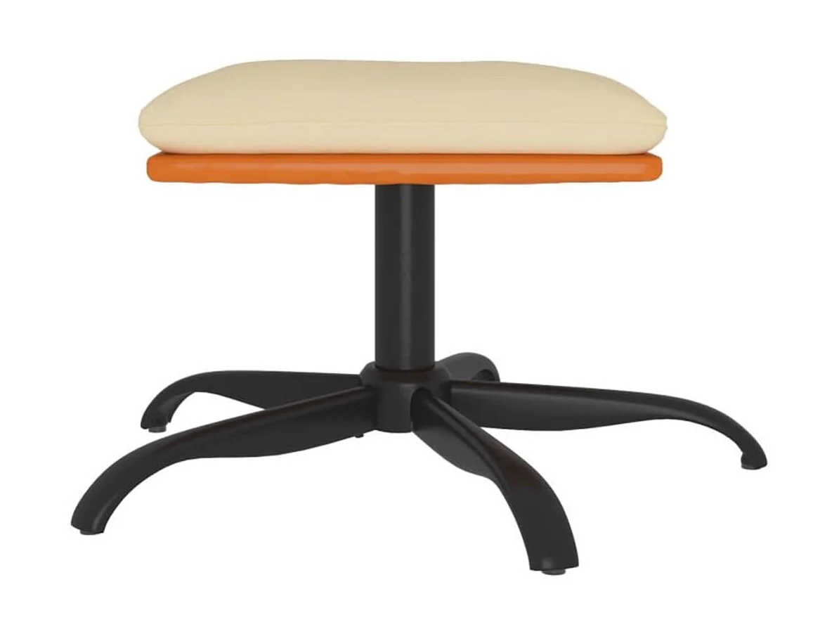 Repose-pied Crème 60x60x36 cm Tissu et similicuir LQF83658