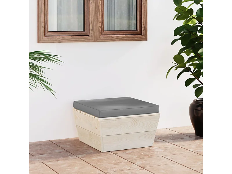 Canapé palette de jardin avec coussin Épicéa imprégné LQF24839