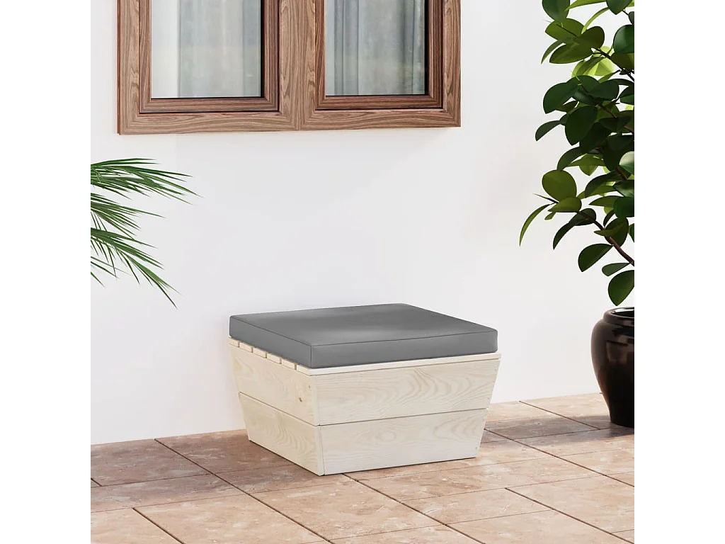 Canapé palette de jardin avec coussin Épicéa imprégné LQF24839