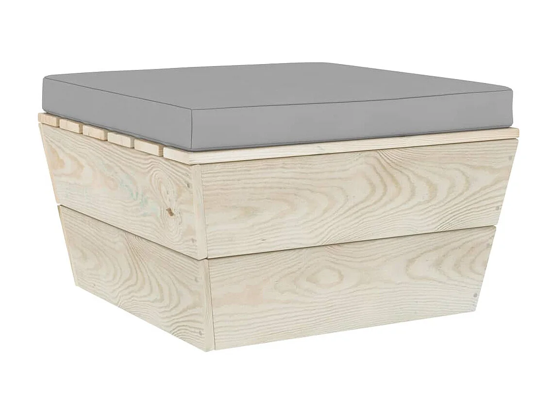 Canapé palette de jardin avec coussin Épicéa imprégné LQF24839