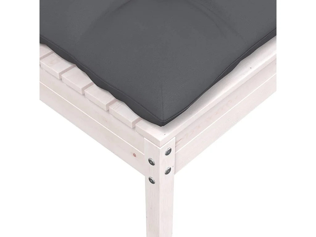 Canapé de jardin avec coussin anthracite Bois de pin blanc LQF99986