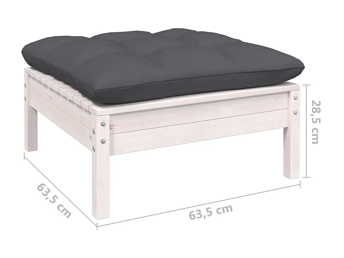 Canapé de jardin avec coussin anthracite Bois de pin blanc LQF99986