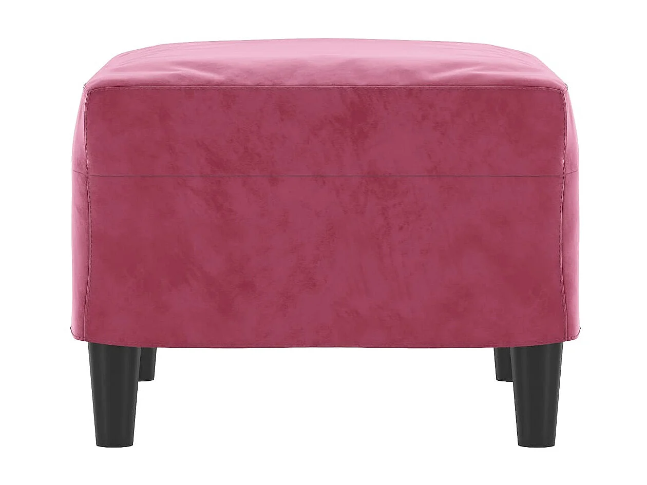 Repose-pied Rouge bordeaux 60x50x41 cm Velours LQF34835