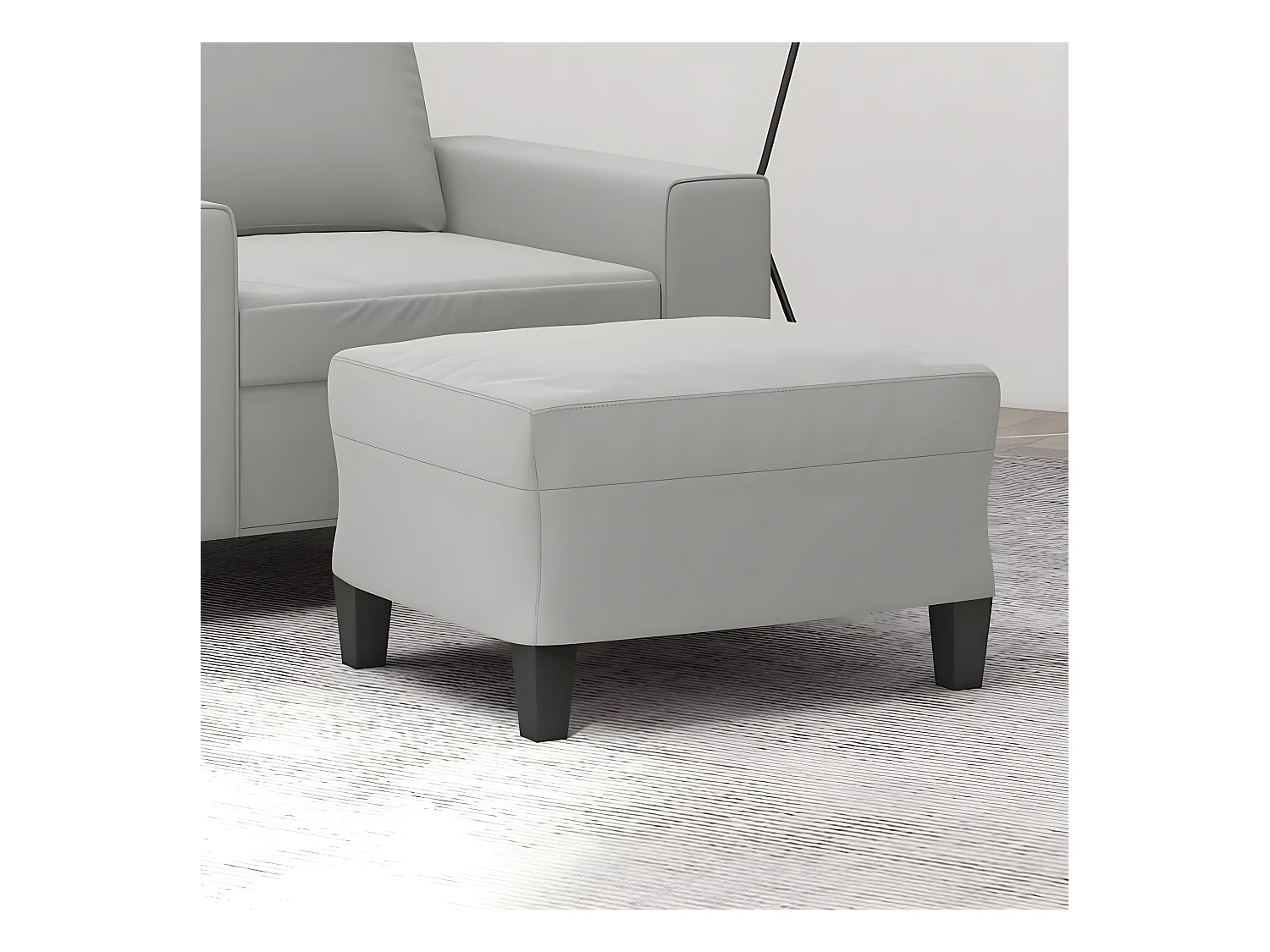 Repose-pied Gris clair 60x50x41 cm Tissu microfibre LQF83934