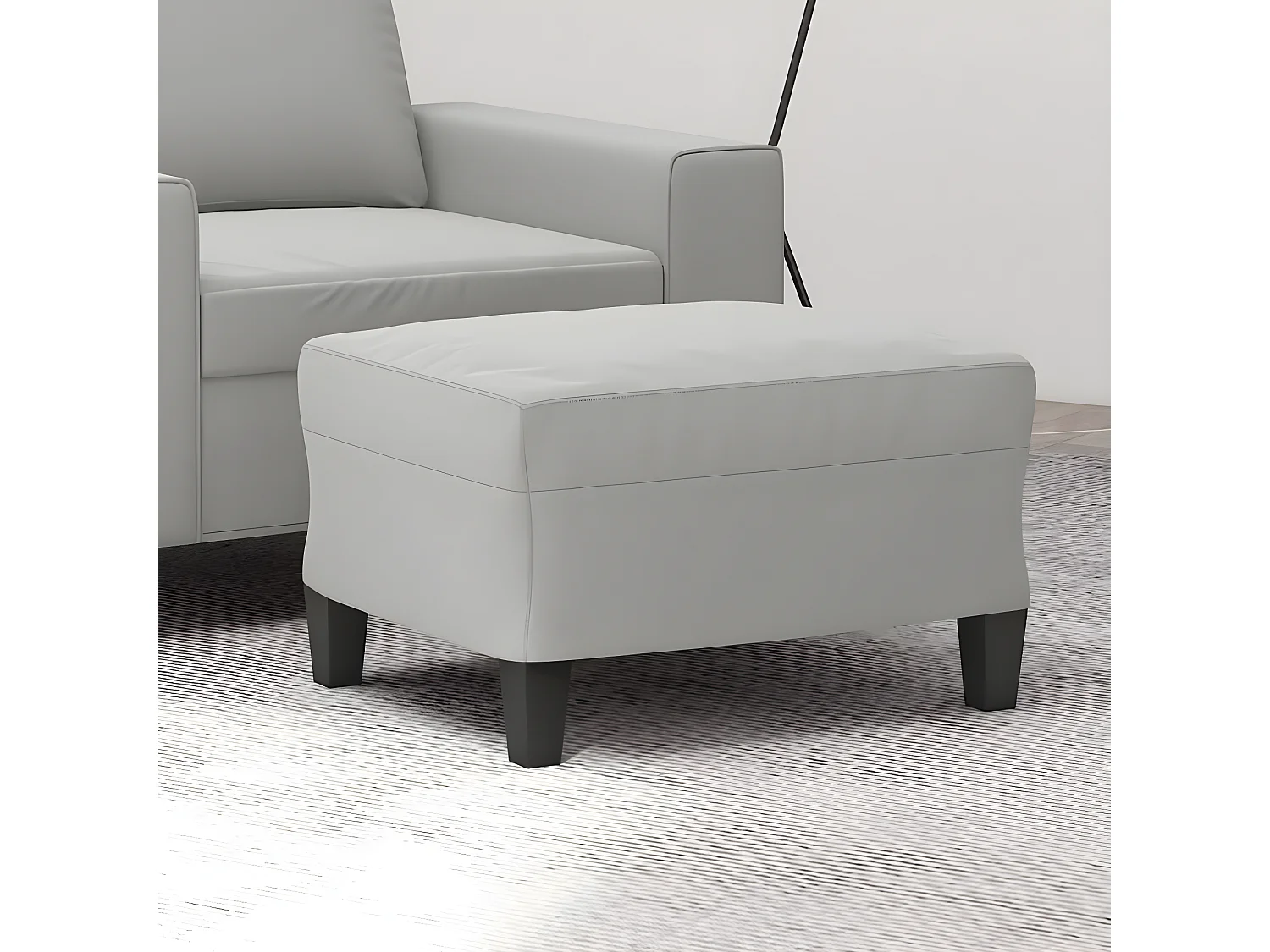 Repose-pied Gris clair 60x50x41 cm Tissu microfibre LQF83934