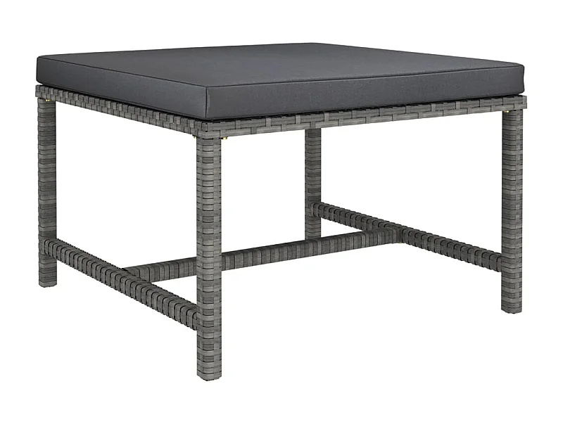 Reposapies seccional con cojín de ratán sintético gris ES40722