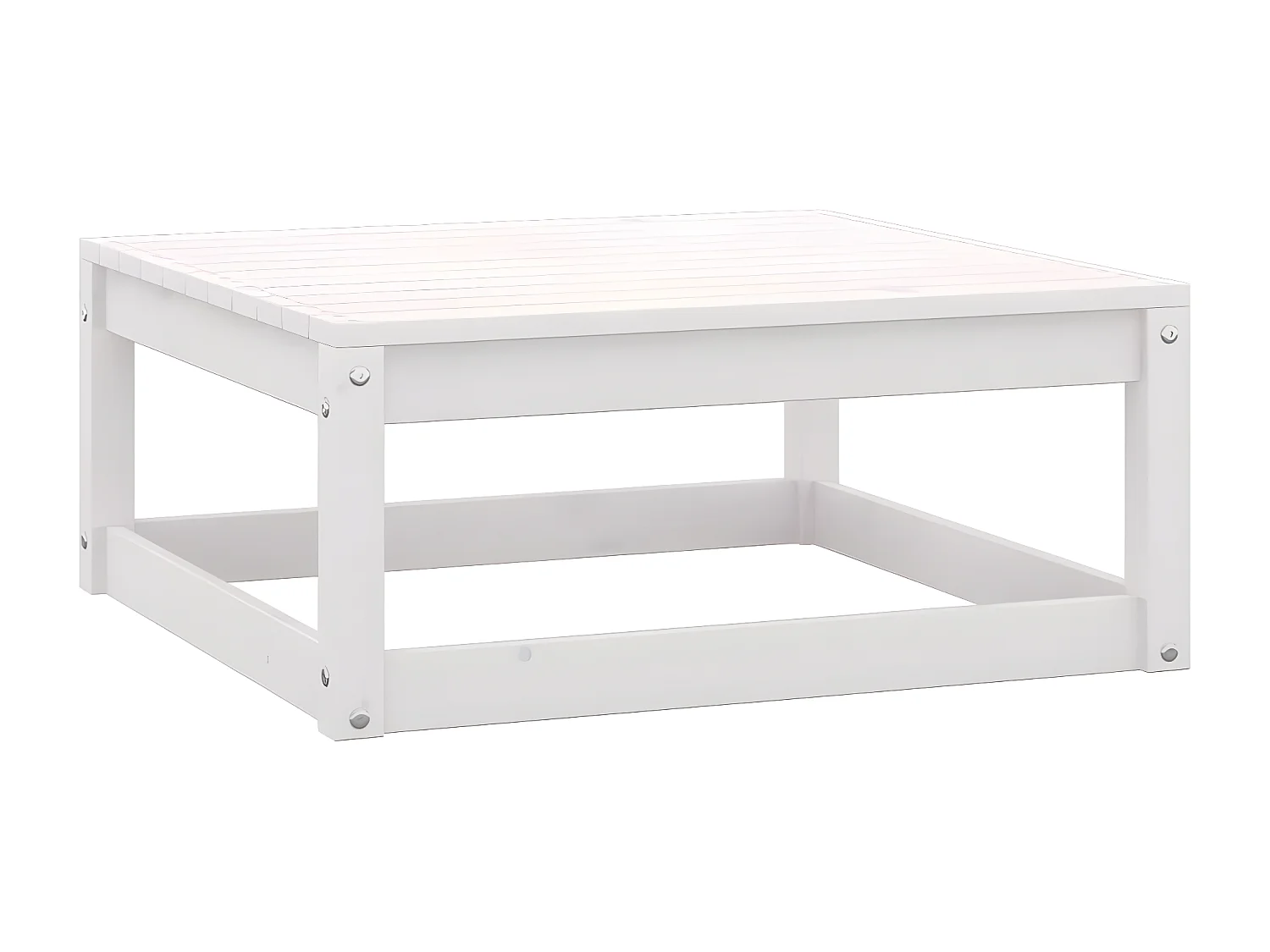 Reposapiéss de jardín con cojines blanco 2 uds madera maciza pino ES25658