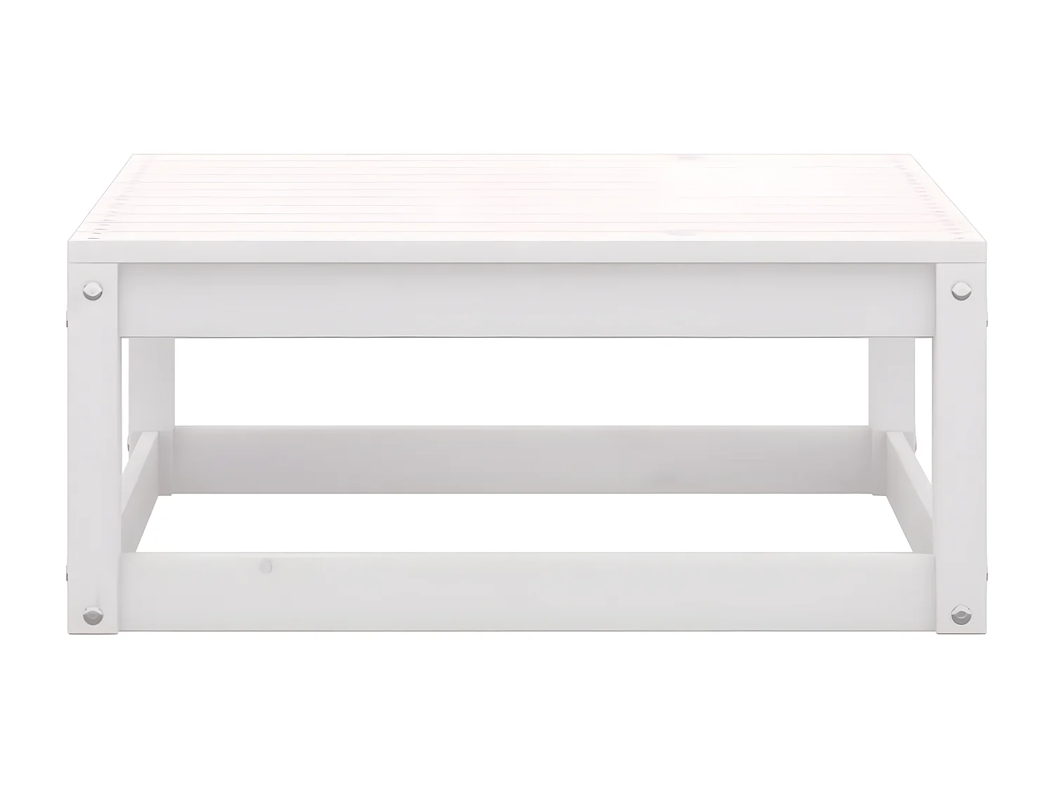 2 pcs Repose-pieds de jardin avec coussins Blanc Bois de pin LQF85688