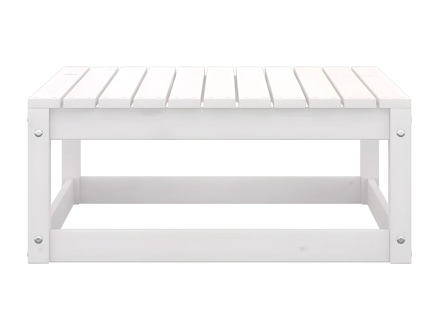 2 pcs Repose-pieds de jardin avec coussins Blanc Bois de pin LQF85688