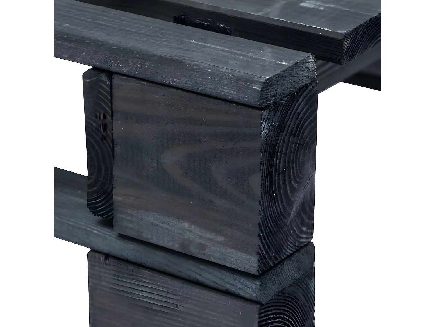 Canapé palette de jardin bois noir LQF79996