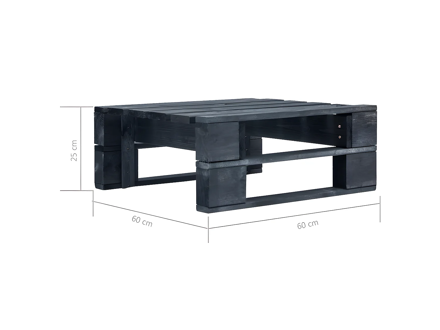Canapé palette de jardin bois noir LQF79996