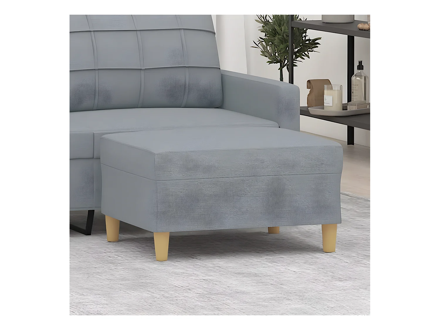 Repose-pied Gris clair 70x55x41 cm Tissu LQF56105