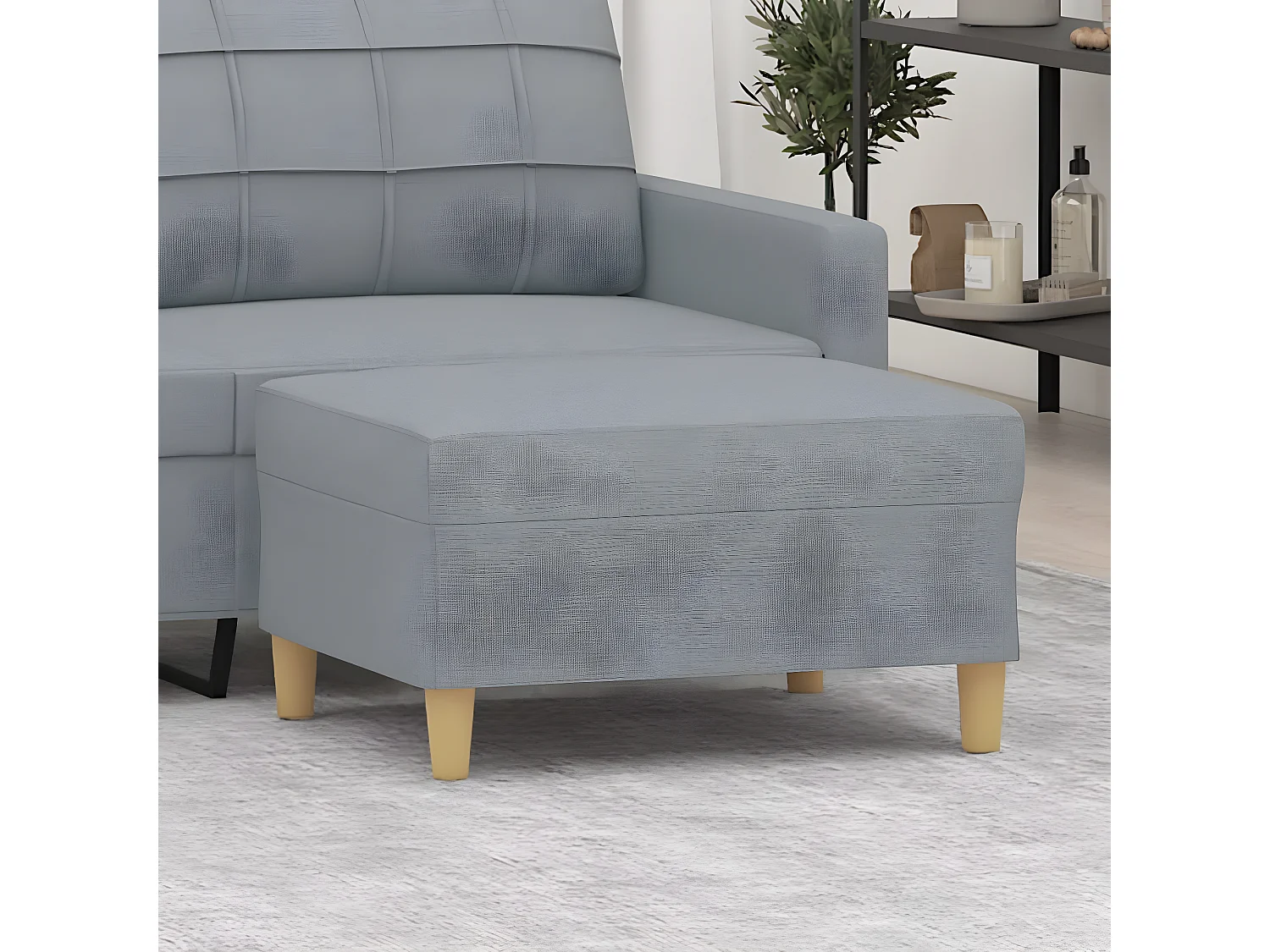 Repose-pied Gris clair 70x55x41 cm Tissu LQF56105