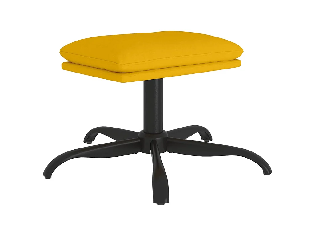 Reposapiés de terciopelo amarillo mostaza 60x60x36 cm ES39704