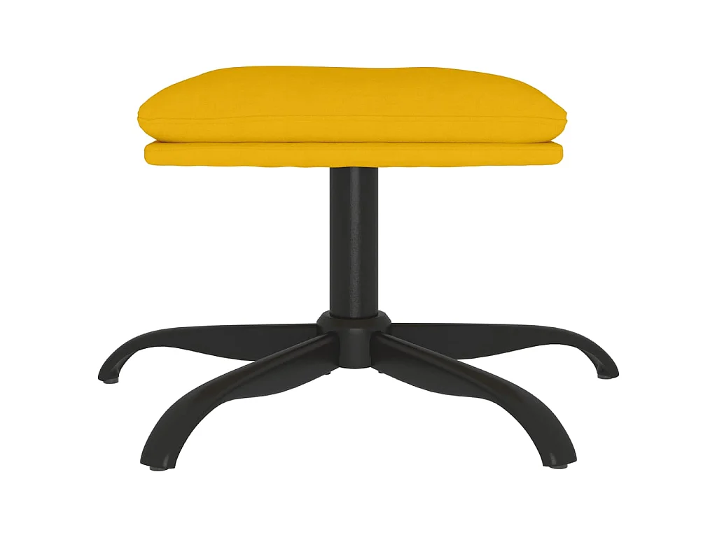 Reposapiés de terciopelo amarillo mostaza 60x60x36 cm ES39704