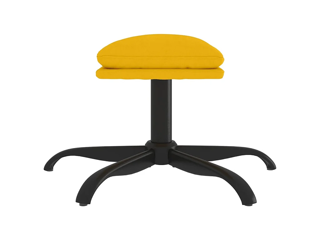 Reposapiés de terciopelo amarillo mostaza 60x60x36 cm ES39704