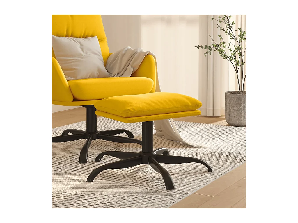 Repose-pied Jaune moutarde 60x60x36 cm Velours LQF95829