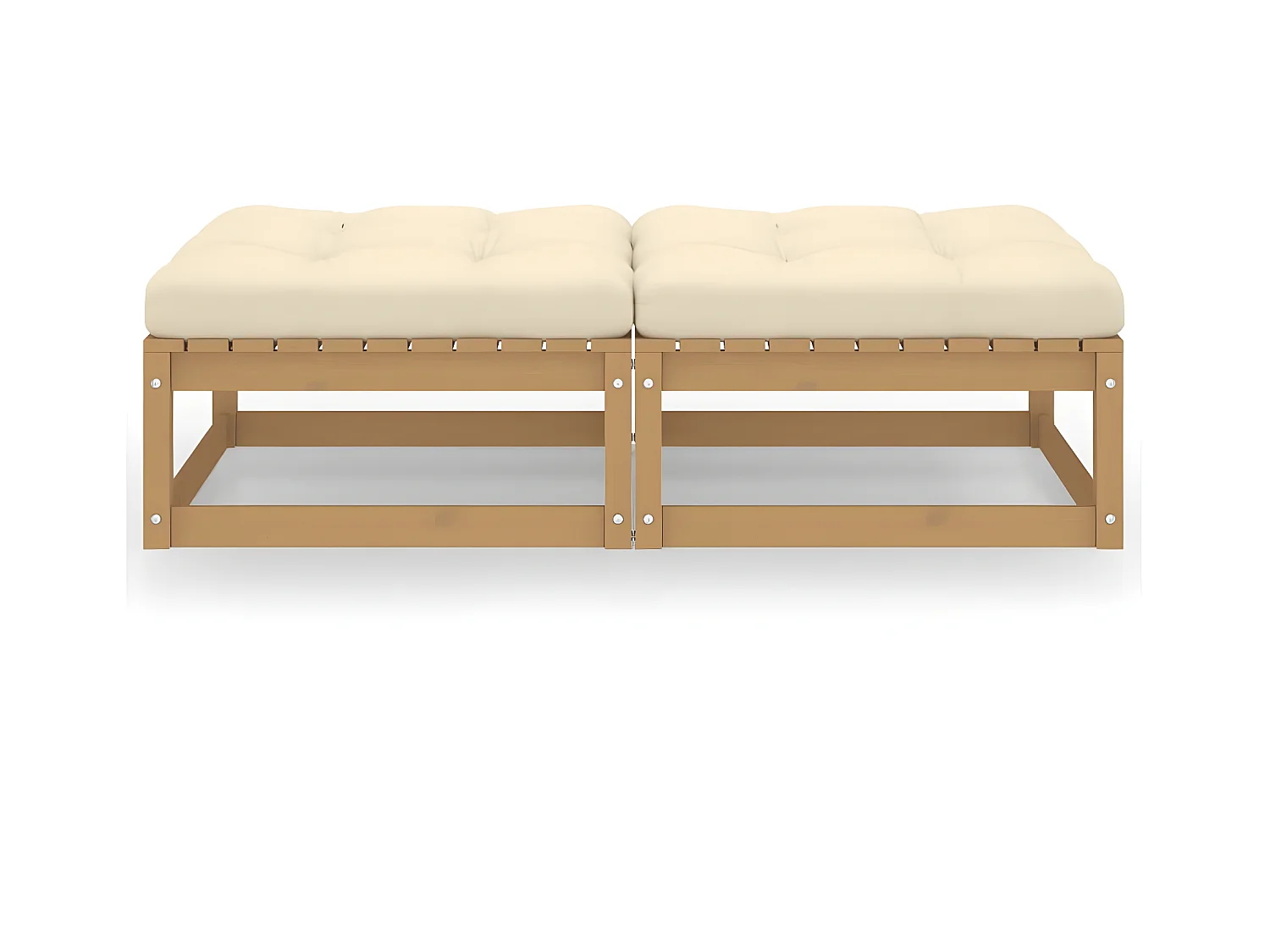 Tuinvoetenbanken 2 st met kussens massief grenenhout NL659937