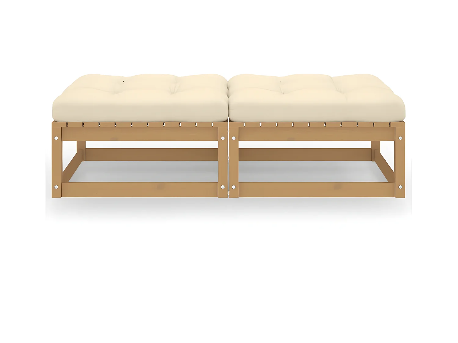 Tuinvoetenbanken 2 st met kussens massief grenenhout NL659937