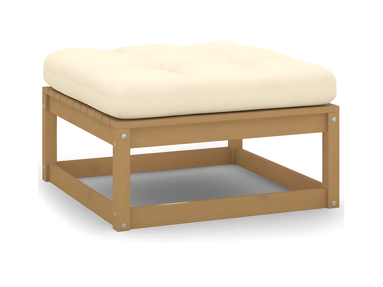 Tuinvoetenbanken 2 st met kussens massief grenenhout NL659937