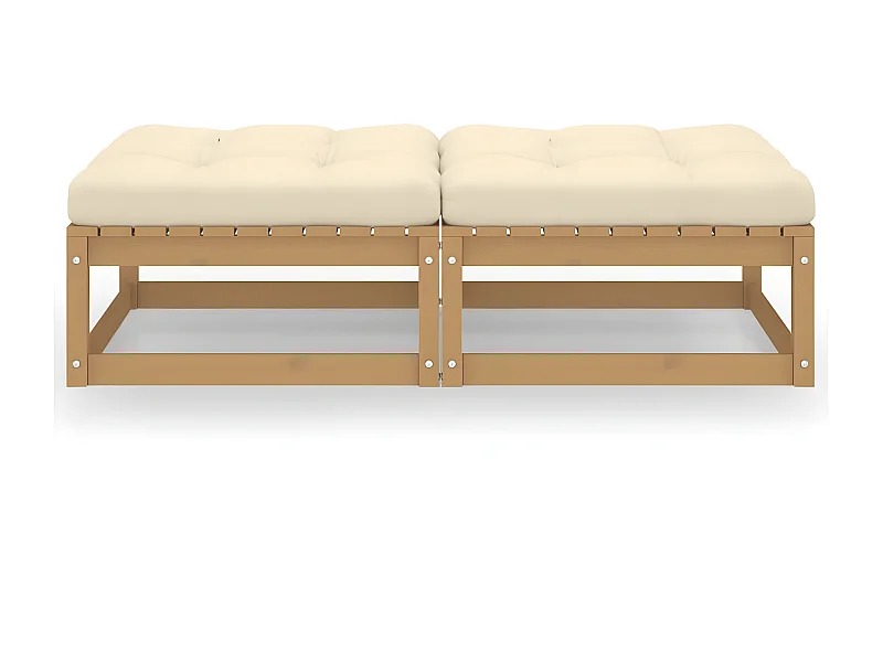 2 pcs Canapés de jardin avec coussins Bois de pin solide LQF79606