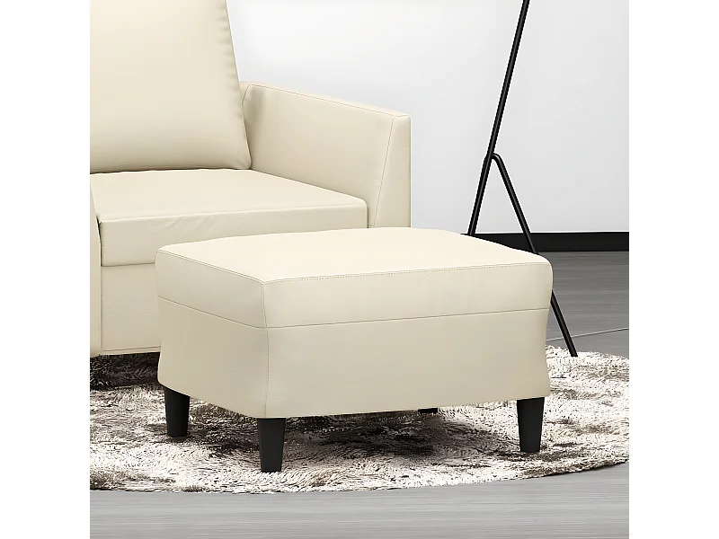Repose-pied Crème 60x50x41 cm Similicuir LQF61397