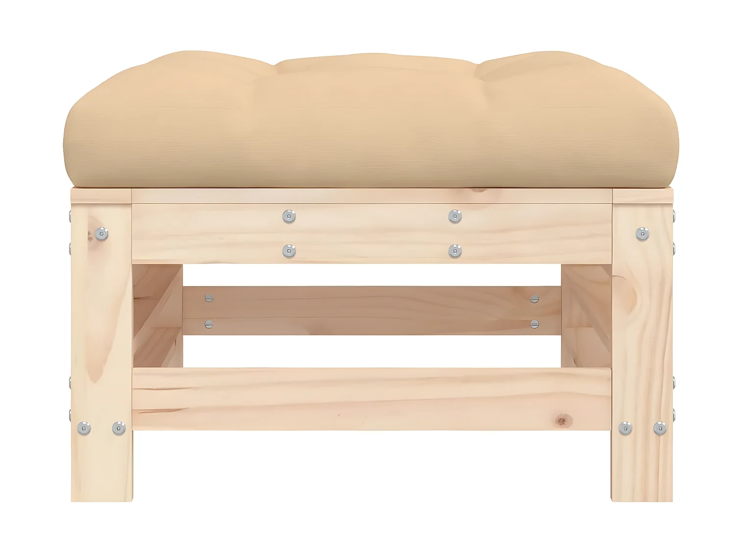 2 pcs Repose-pieds de jardin avec coussins bois de pin massif LQF14773