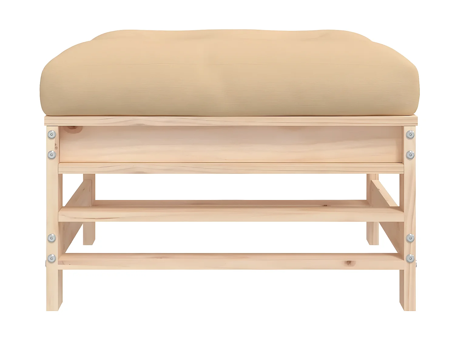 2 pcs Repose-pieds de jardin avec coussins bois de pin massif LQF14773