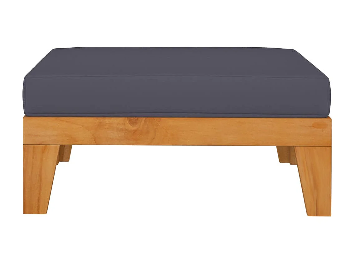 Reposapiés modular y cojín gris ocuro madera maciza de acacia ES89430