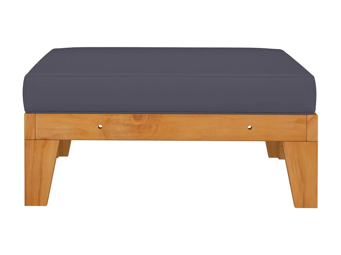 Reposapiés modular y cojín gris ocuro madera maciza de acacia ES89430