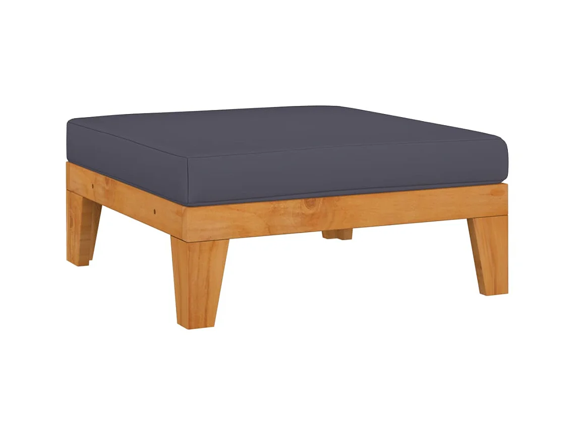 Repose-pied sectionnel avec coussin gris foncé Bois d'acacia LQF34539