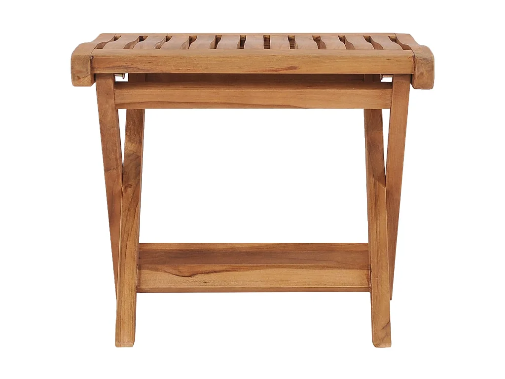 Repose-pied pliable 46,5x49x41,5 cm Bois de teck solide LQF50875
