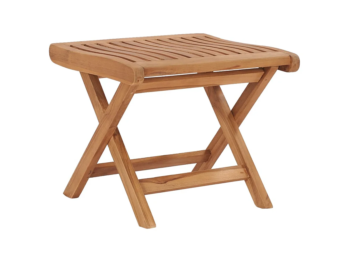Repose-pied pliable 46,5x49x41,5 cm Bois de teck solide LQF50875